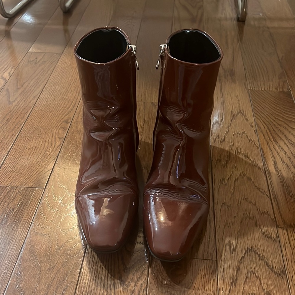 Aeyde red patent leather boots size 39